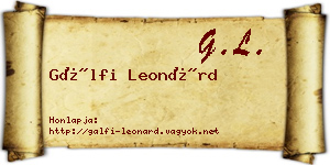 Gálfi Leonárd névjegykártya