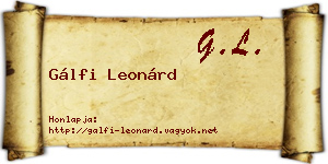 Gálfi Leonárd névjegykártya
