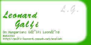 leonard galfi business card
